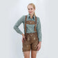 Espresso Essence Women's Lederhosen Embroidered in Coffee Brown
