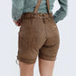 Espresso Essence Women's Lederhosen Embroidered in Coffee Brown