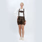 Traditional Style Medium Brown Women Lederhosen