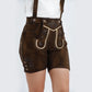 Traditional Style Medium Brown Women Lederhosen