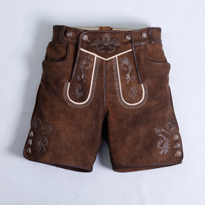 Traditional Style Medium Brown Women Lederhosen