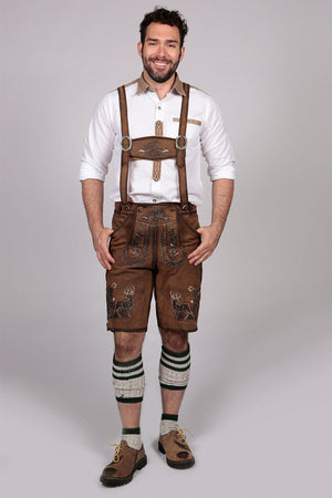 Handmade Dark Wild Brown Short Lederhosen