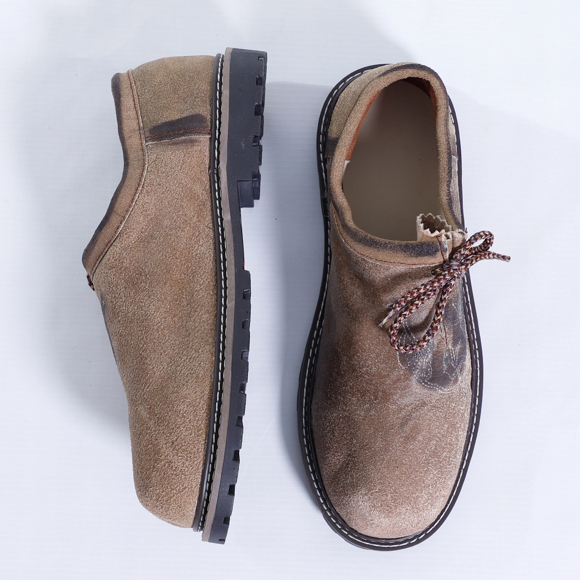 Vintage Style Light Brown Trachten Shoes in Original Leather