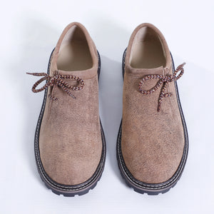 Bavarian-Style Clean Brown Lederhosen Shoes for Men