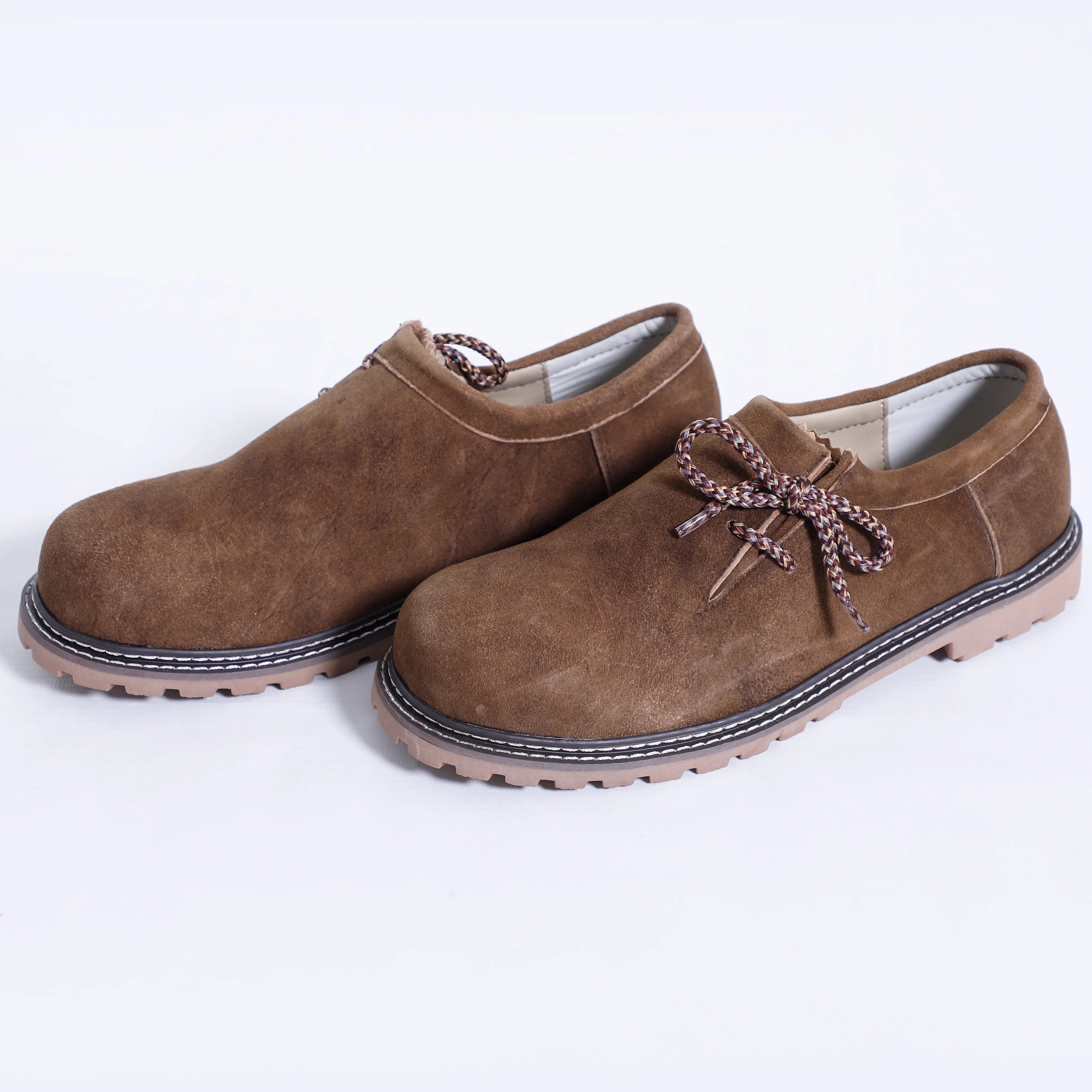 Trendy Dusky Brown Lederhosen Mens Shoes US-45 Trendy Dusky Brown Lederhosen Mens Shoes US-45