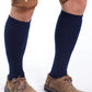 Bold Blue Knee High Lederhosen Men Socks