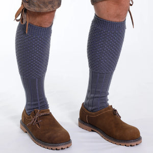 Fashionable Gray Kee High Bavarian Men Socks