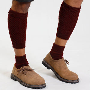 Royal Maroon Charming Folklore Socks for Oktoberfest