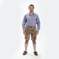 Checkered Men lederhosen shirt in Ice Blue