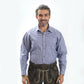 Checkered Men lederhosen shirt in Ice Blue