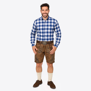 Classic Blue Checkered Men's Shirt