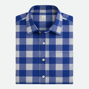 Classic Blue Checkered Men's Shirt