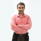 Deep Red Men's Shirt with Understated Checkered Pattern