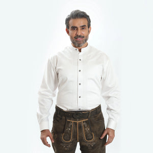 Men's White Shirt With Classic Pleats