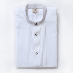 Men's White Shirt With Classic Pleats