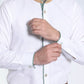 Men's Trachten Shirt Sophisticated White with Piping