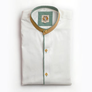 Men's Trachten Shirt Sophisticated White with Piping