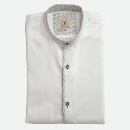 Lederhosen Shirt White Sleek with Piping Details