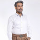 White Bavarian Lederhosen Shirt with Traditional Pocket Design