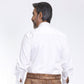 White Bavarian Lederhosen Shirt with Traditional Pocket Design