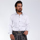 Trachten Shirt White with Gray Trim