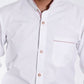 Men's Trachten Shirt White with Red Accent Stitching