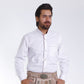 Men's Trachten Shirt White with Red Accent Stitching