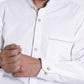 Men's Trachten Shirt White with Red Accent Stitching