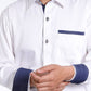 Men's Trachten Shirt Vintage Charm White with Blue Details