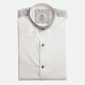 Men's Trachten Shirt Traditional with Gray Floral Highlights