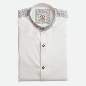 Men's Trachten Shirt Traditional with Gray Floral Highlights