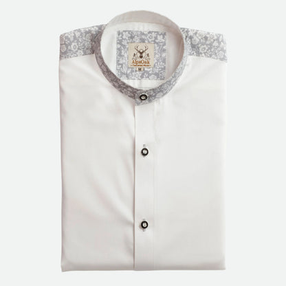 Men's Trachten Shirt Traditional with Gray Floral Highlights