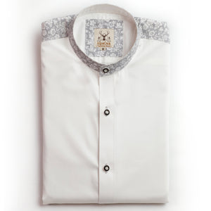 Men's Trachten Shirt Traditional with Gray Floral Highlights