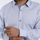 Men's Trachten Shirt Festive Blue Striped with Elegant Black Buttons