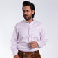 Men's Trachten Shirt Modern Fit Textured Pink German