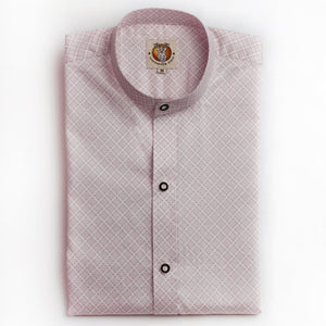 Men's Trachten Shirt Modern Fit Textured Pink German