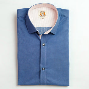 Men's Trachten Shirt Bavarian Indigo Blue