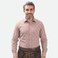 Brown Checkered Trachten Shirt Men