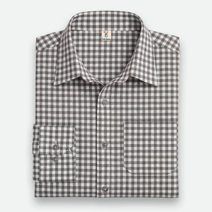 Black Checkered Trachten Shirt Men