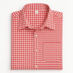 Traditional Red Checkered Shirt for Women Lederhosen