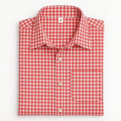 Traditional Red Checkered Shirt for Women Lederhosen