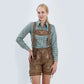 Traditional Green Checkered Shirt for Women Lederhosen