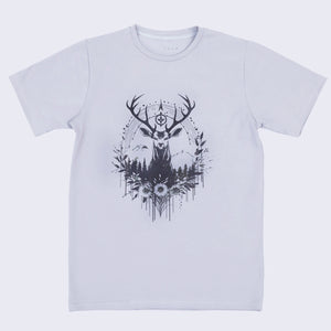 Traditional Gray T-Shirt with Wildlife Design