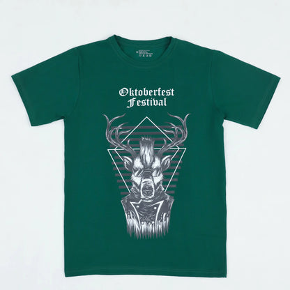 Forest Green Bavarian T-Shirt with Classic Pattern