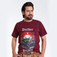 Men's Bavarian Maroon Trachten T-Shirt with Alpine Stag