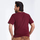 Men's Bavarian Maroon Trachten T-Shirt with Alpine Stag