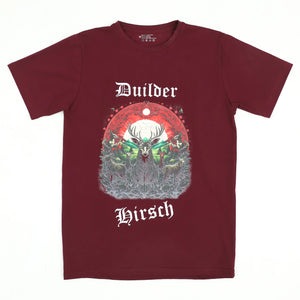 Men's Bavarian Maroon Trachten T-Shirt with Alpine Stag