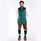 Charismatic Green Bavarian Lederhosen Luxe Waistcoat