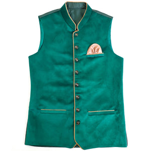 Charismatic Green Bavarian Lederhosen Luxe Waistcoat