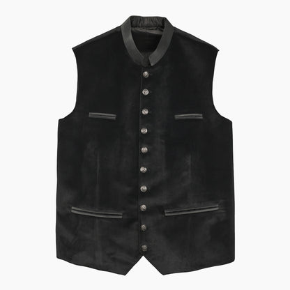 Men's Black Trachten Waistcoat